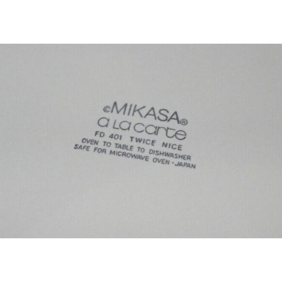 Mikasa "a la carte" Twice Nice Green FD-401 Set of 4, 10 sided Dinner Plates VTG - Picture 2 of 4